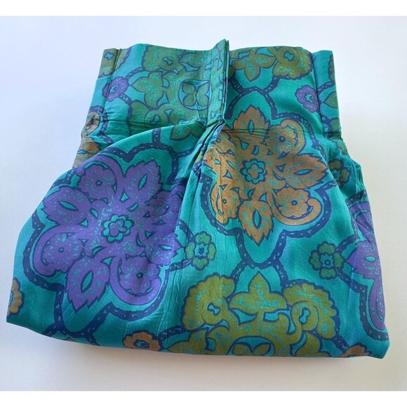 Vintage 60s curtain, teal, green, purple, orange, iridescent, single panel - Picture 10 of 10